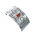 Coral and Genuine Sterling Silver Navajo Hair Barrette JX131022